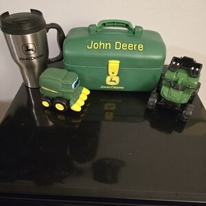 John Deere Green Toy Vehicle Set with Mug